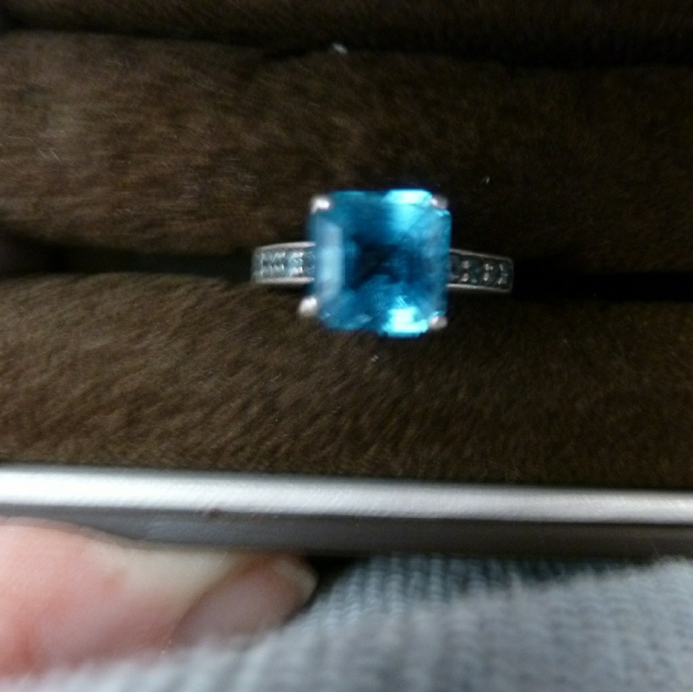 STERLING BLUIE TOPAZ RING
